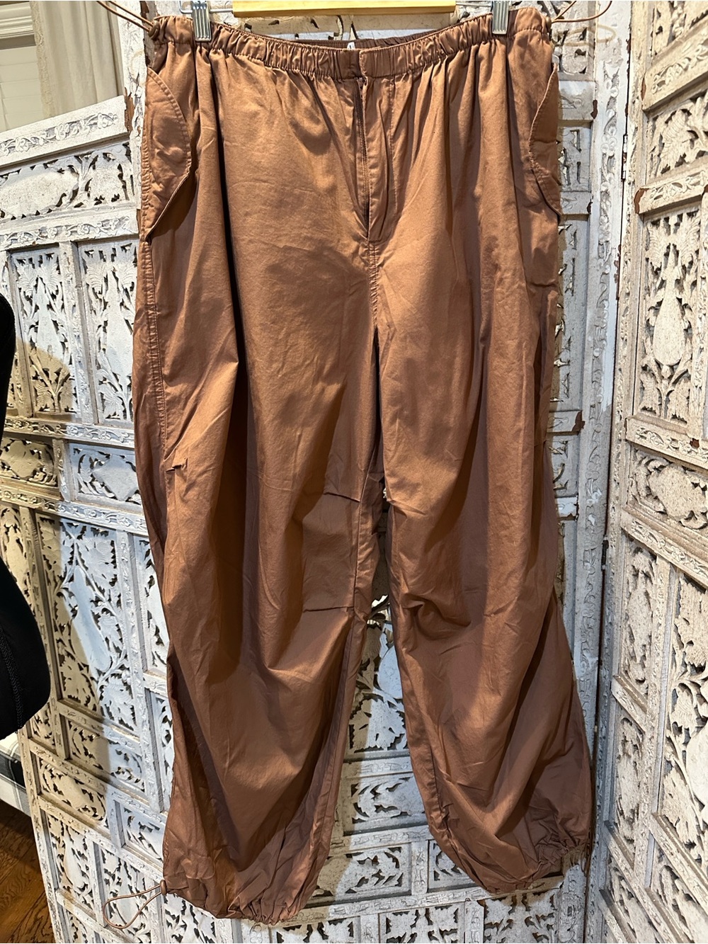 Birch and Stone Elastic Waist Pants in Warm Brown